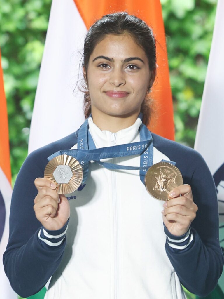 Manu Bhaker, Paris Olympics double bronze medalist, at PM event August 2024