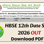 HBSE 12th Result 2026 Date bseh.org.in scorecard download