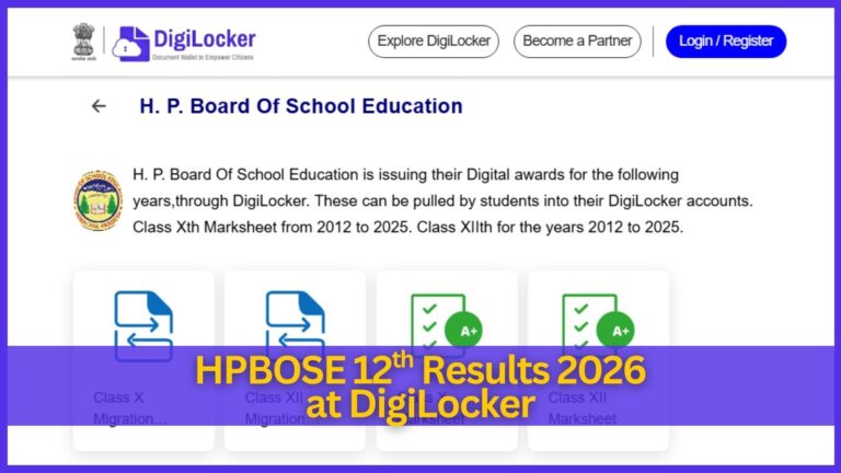 HPBOSE 12th Result 2026 Roll Number hpbose.org DigiLocker marksheet