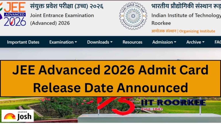 JEE Advanced Admit Card 2026 IIT Roorkee hall ticket download link image