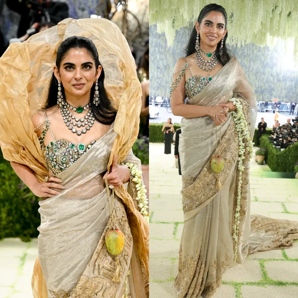 Met Gala 2026 Indian Celebs Costume Art - Isha Ambani Gaurav Gupta saree