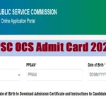OPSC OCS Admit Card 2026 download prelims hall ticket opsc.gov.in