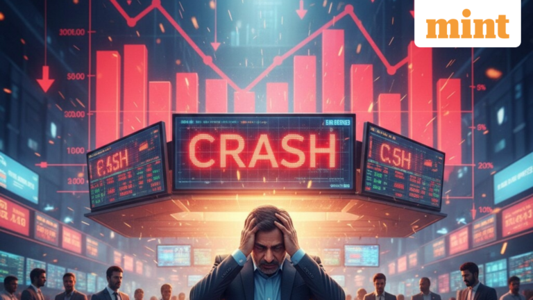 Sensex Nifty Crash May 11 2026: Sensex 1061 points crashed Nifty 23870 stock market drop