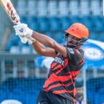 Smaran Ravichandran SRH Debut May 2026 - Karnataka batter in SRH orange jersey at Rajiv Gandhi Stadium