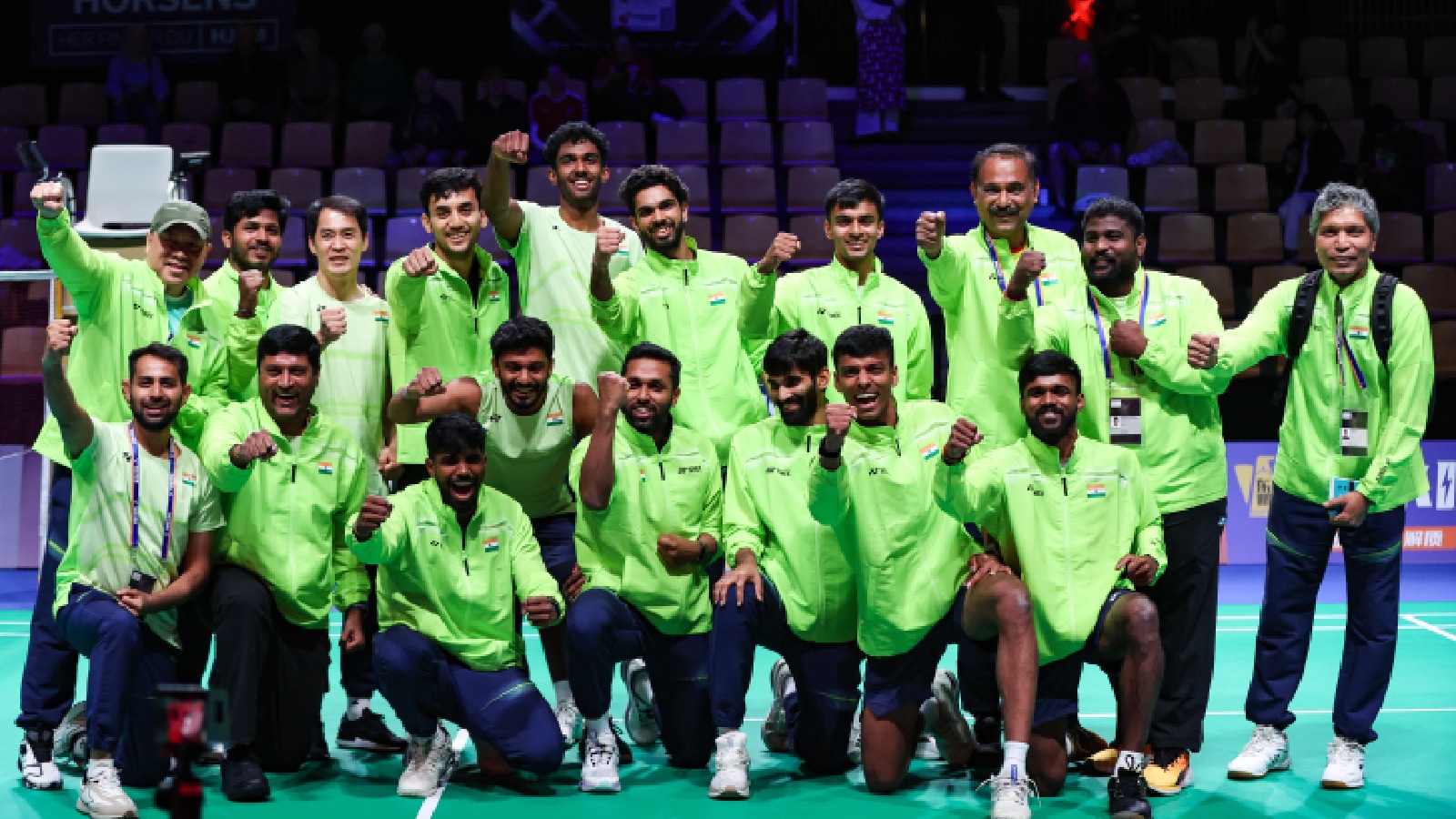 Thomas Cup 2026 India France Semifinal action shot India vs France