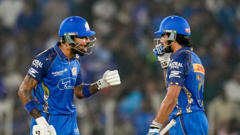 Tilak Varma 75 Not Out PBKS vs MI IPL 2026 — Tilak Varma celebrates