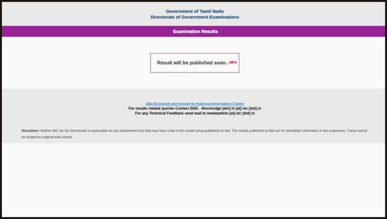 TN 12th Result 2026 Direct Link tnresults.nic.in announcement